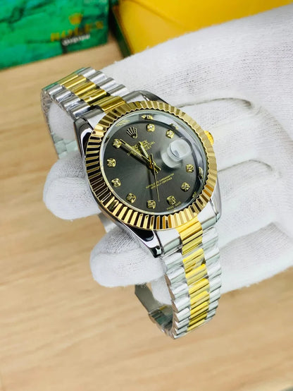Premium Day Date Two Tone White Dial Watch