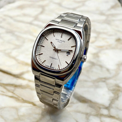 PATEK  PHILIPPE GENEVE STAINLESS STEEL DATE WORKING WATCH