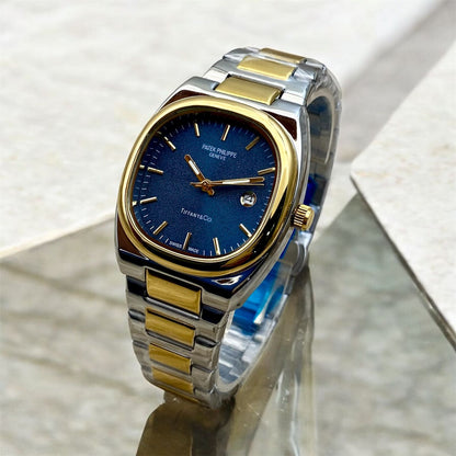 PATEK  PHILIPPE GENEVE STAINLESS STEEL DATE WORKING WATCH