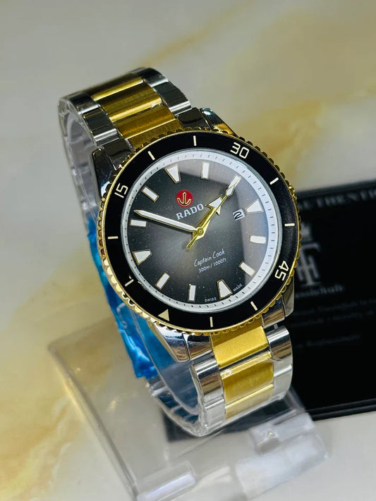 Two Tone Black Rado Captain Cook Watch
