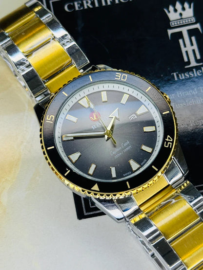 Two Tone Black Rado Captain Cook Watch