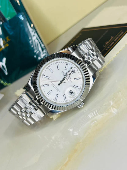 Date Just Silver White Dial Quartz Master Clone Watch